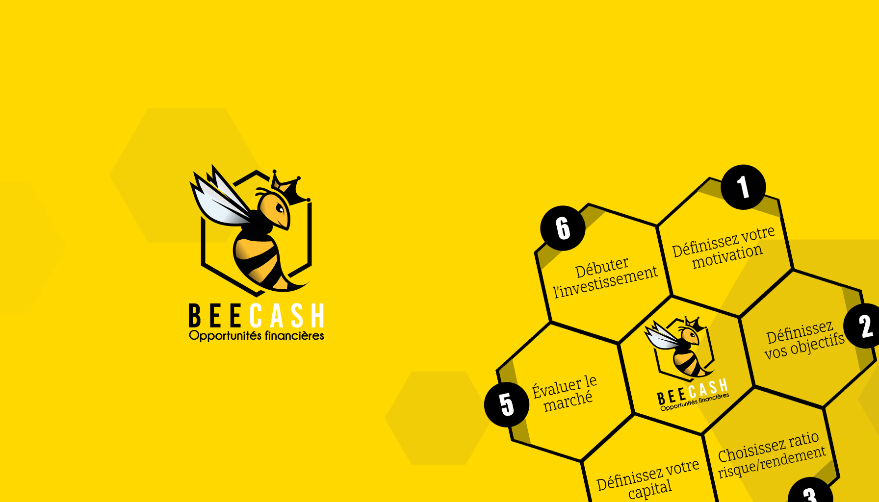 BeeCash — site web financier et identité réalisés par Hooked Studio