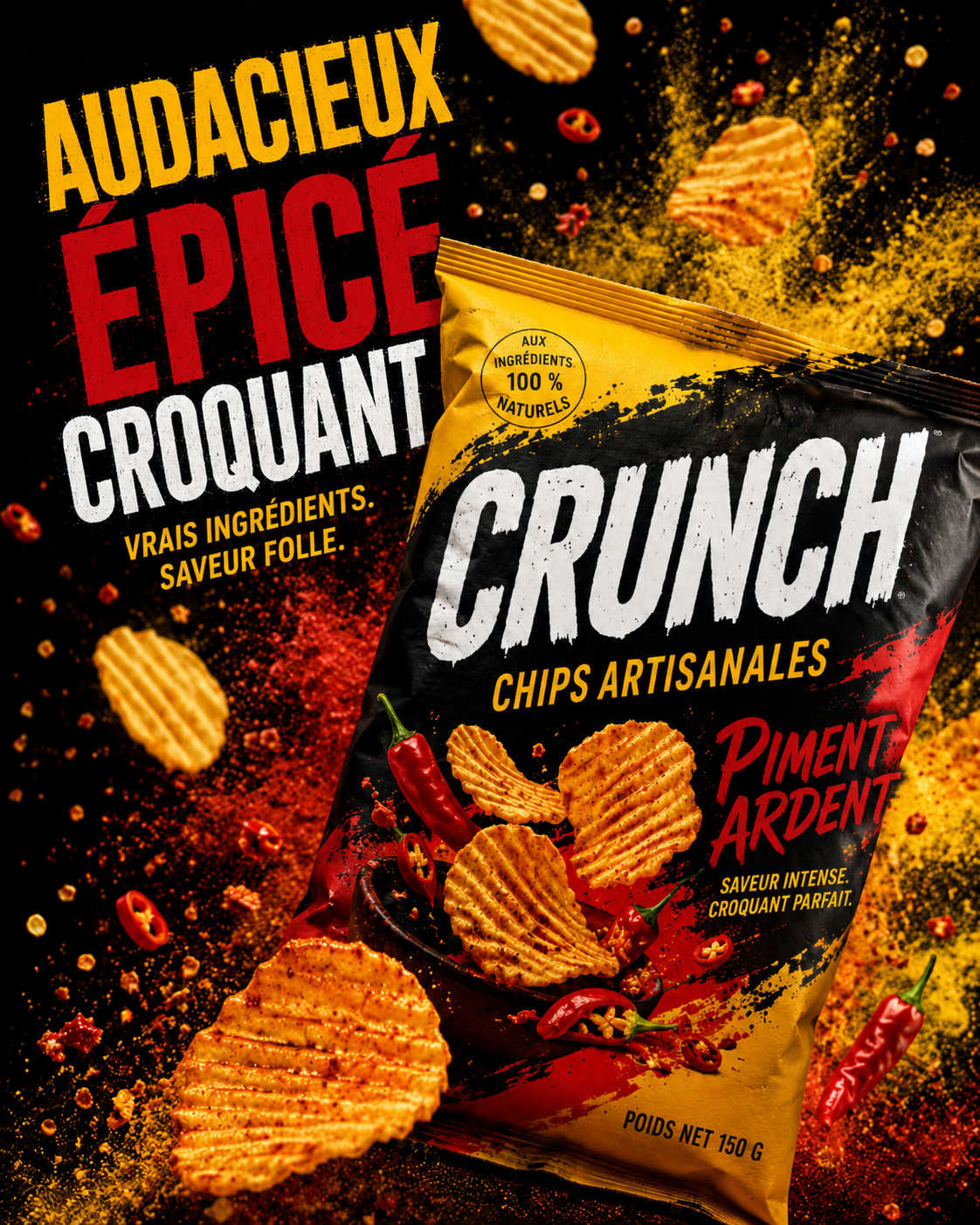 Crunch Chips — identité de marque et packaging