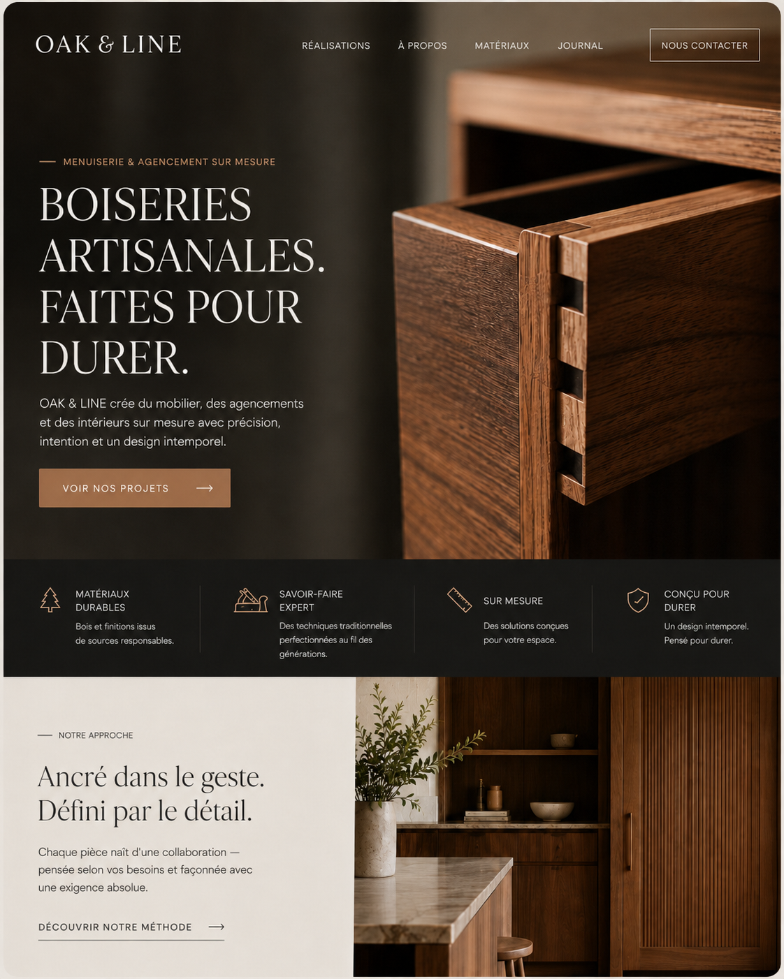 Oak Wood — identité artisanale et site web