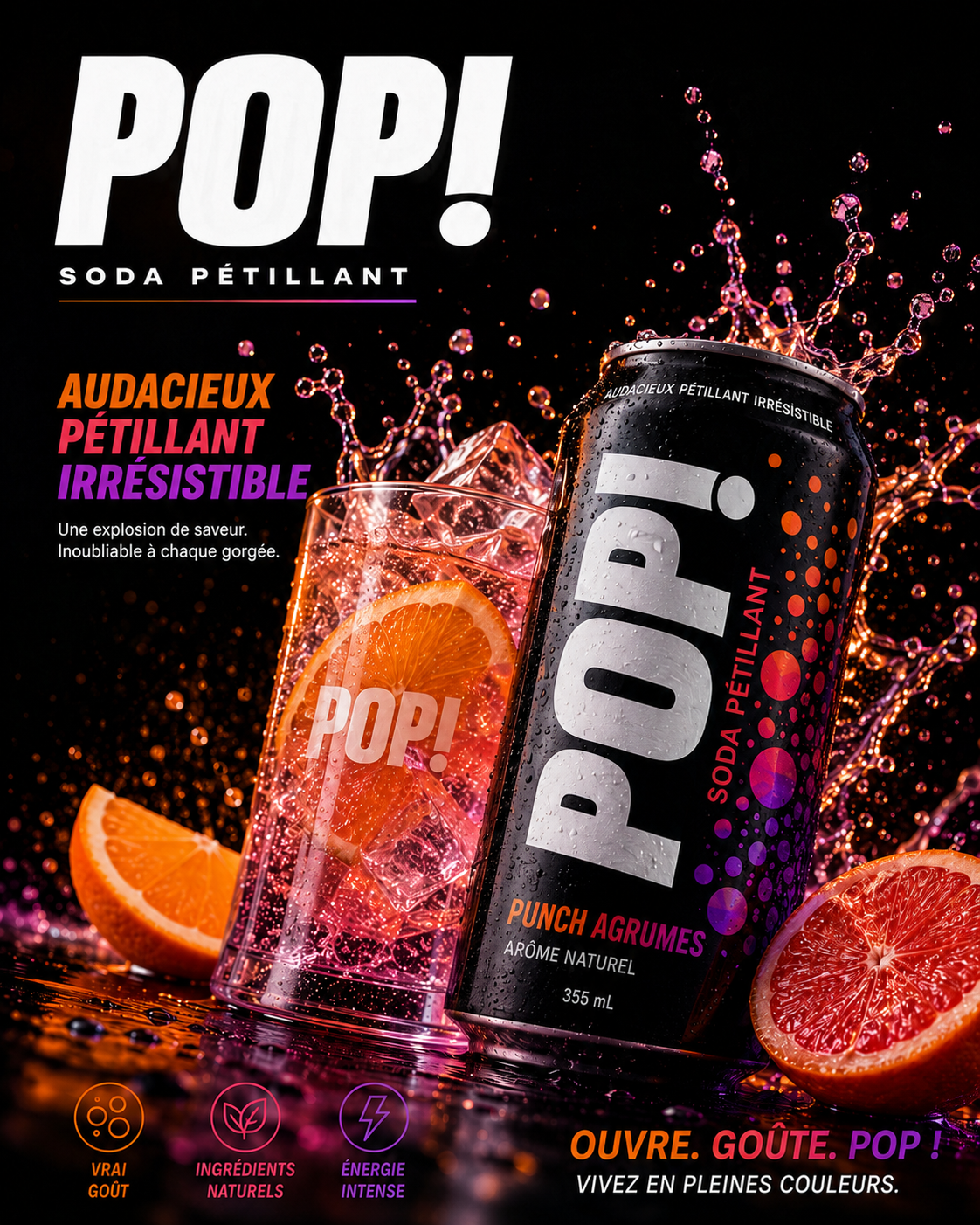 Pop Soda — exemple de mise en valeur et lancement par Hooked Studio